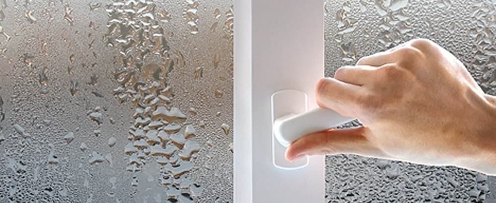 Condensation on a double-glazed window