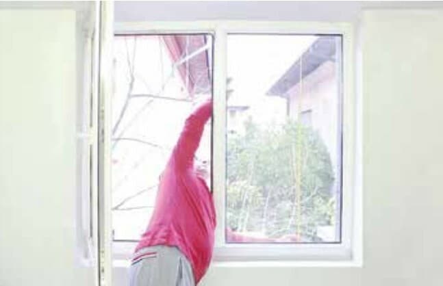 Measuring an old wooden window
