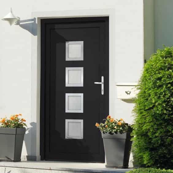 Dark PVC front door with narrow windows