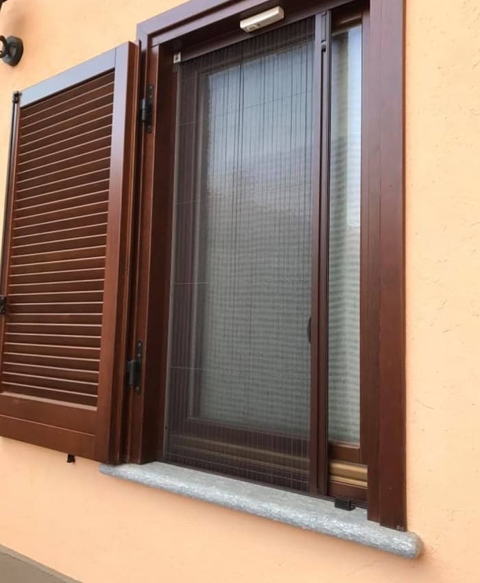 Pleated insect screen on a sliding door