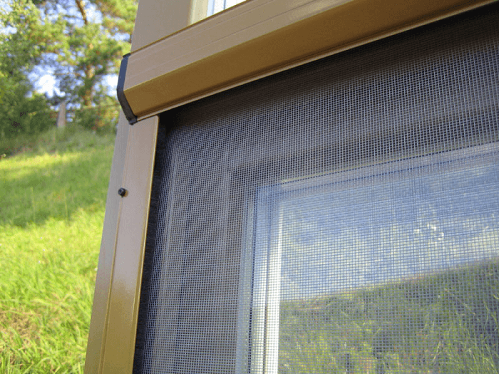 Pleated insect screen on a sliding door