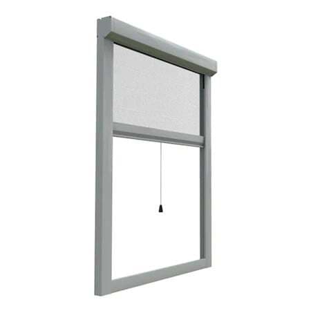 Roller insect screen mounted on a window